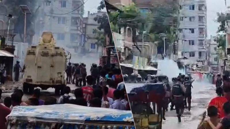 গাজীপুরে পোশাক শ্রমিকদের সঙ্গে পুলিশের সংঘর্ষ